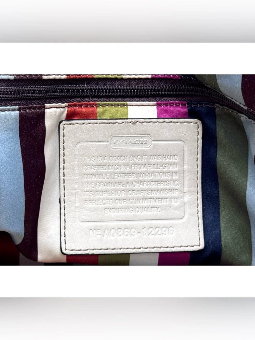 COACH Legacy Francine Domed Pearlized Ivory/ Champagne Metallic Leather Satchel
